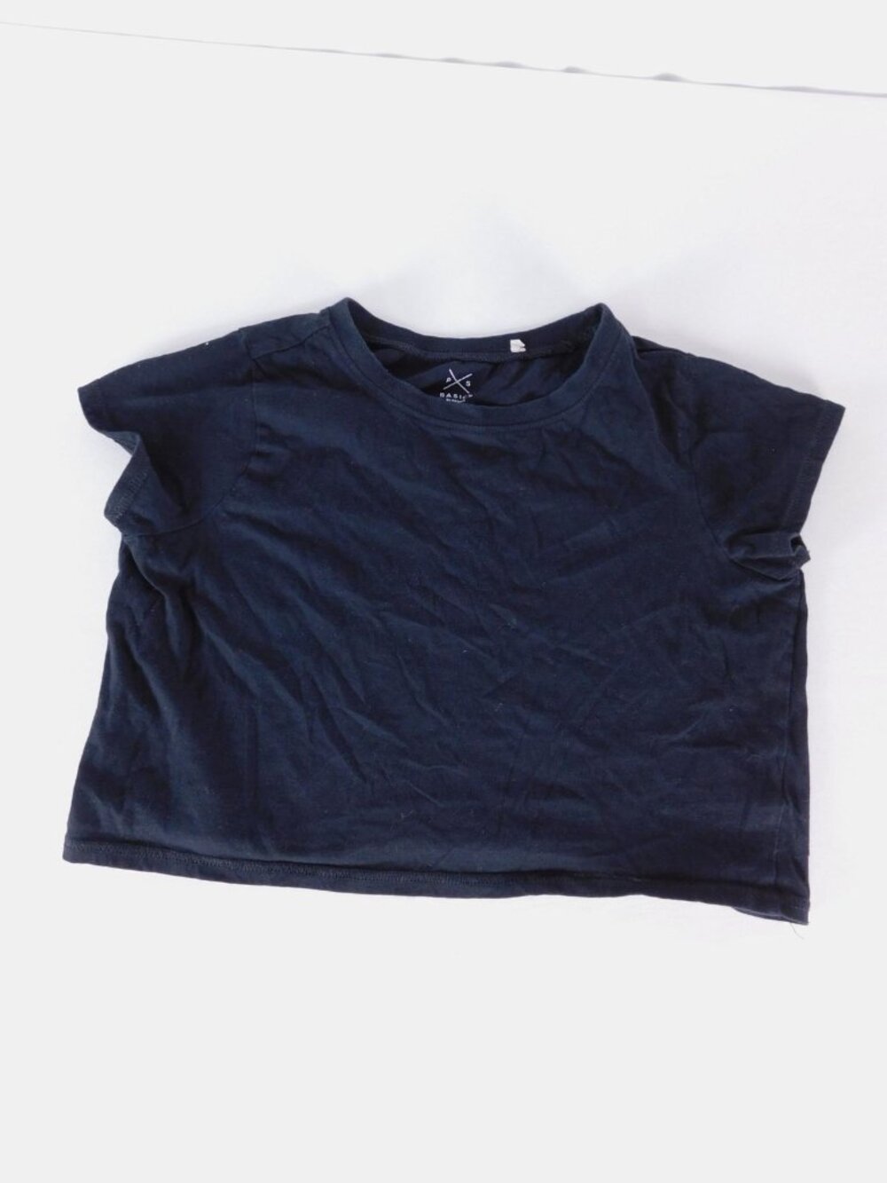 Basics By PacSun Shirt Juniors XS Black Cropped Crew Neck Short Sleeve Top